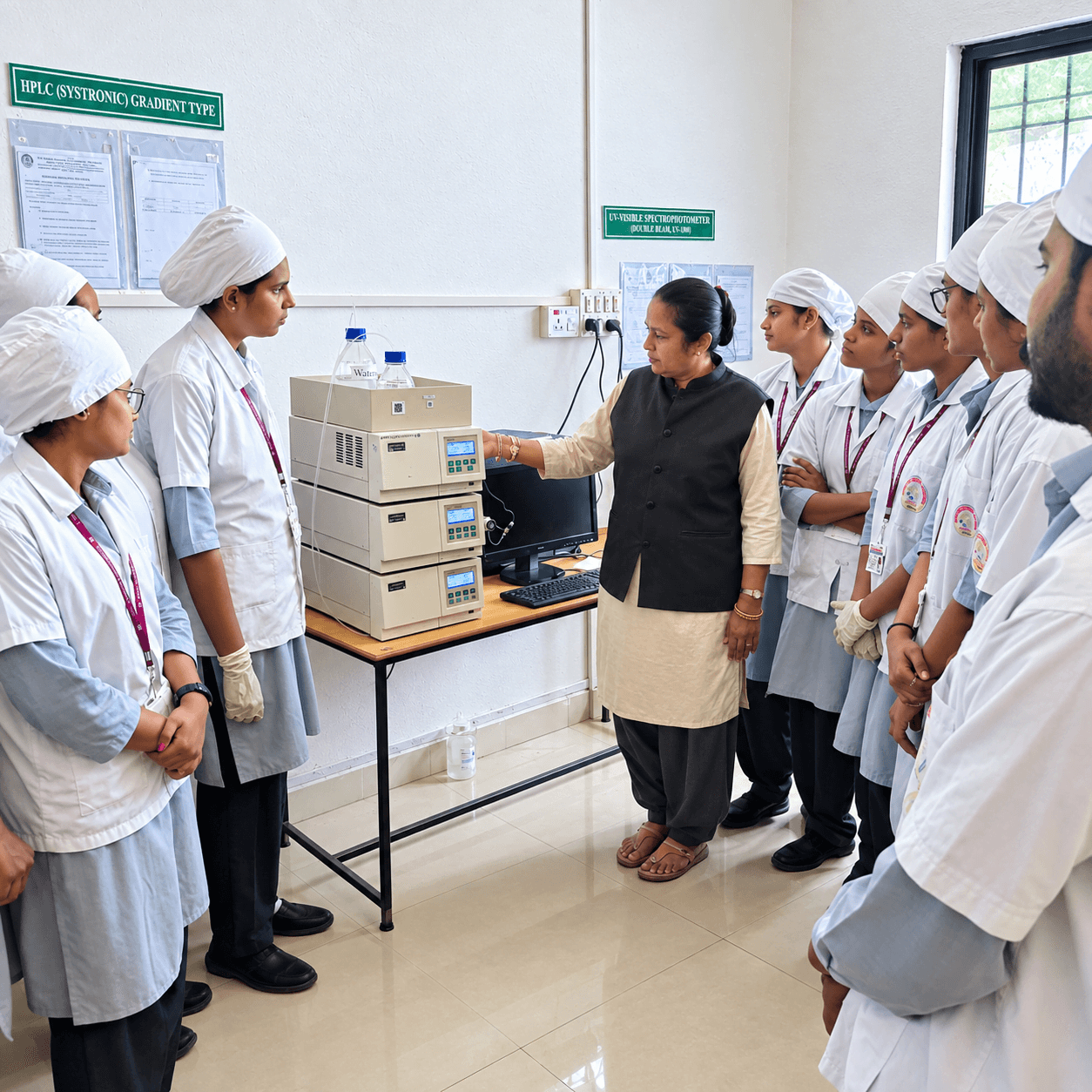Quality Assurance department laboratory at K.T. Patil College of Pharmacy for pharmaceutical testing